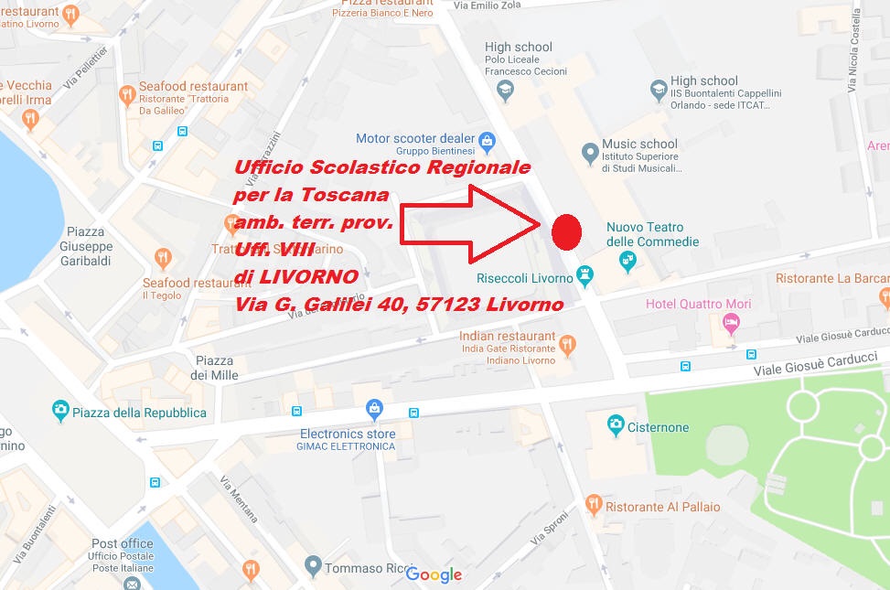 Piantina dell'Ufficio Scolastico Provinciale di Livorno